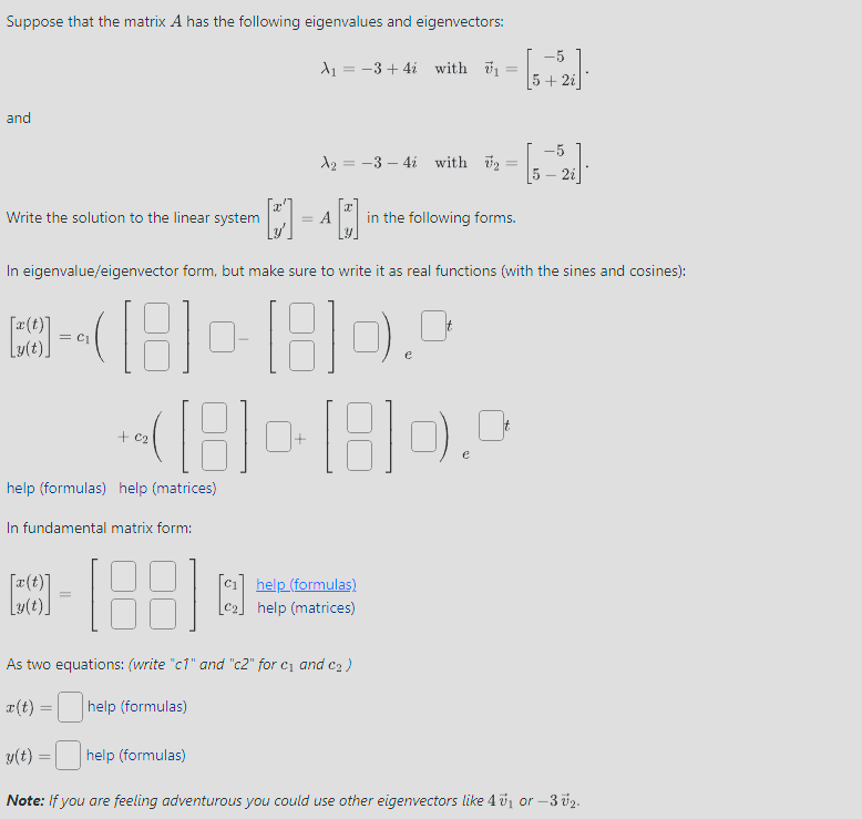 Solved Suppose that the matrix A has the following | Chegg.com