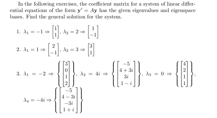 Solved In the following exercises, the coefficient matrix | Chegg.com