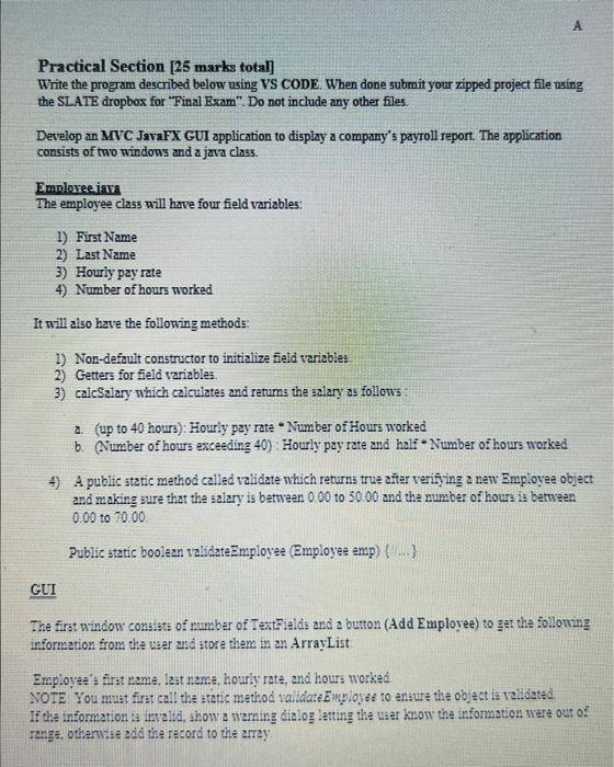 Solved Practical Section [25 marks total] Write the program | Chegg.com