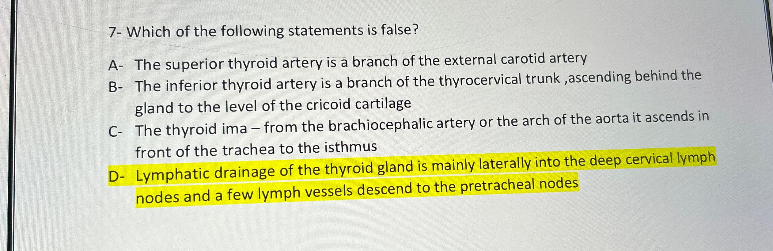 Solved 7 ﻿Which of the following statements is false?A