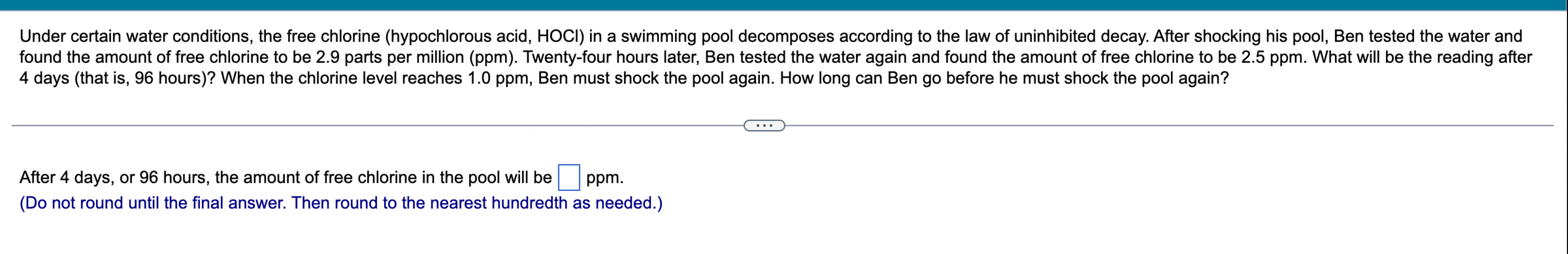 Solved Under Certain Water Conditions The Free Chlorine Chegg how-much-sleep-do-i-need-sleepscore