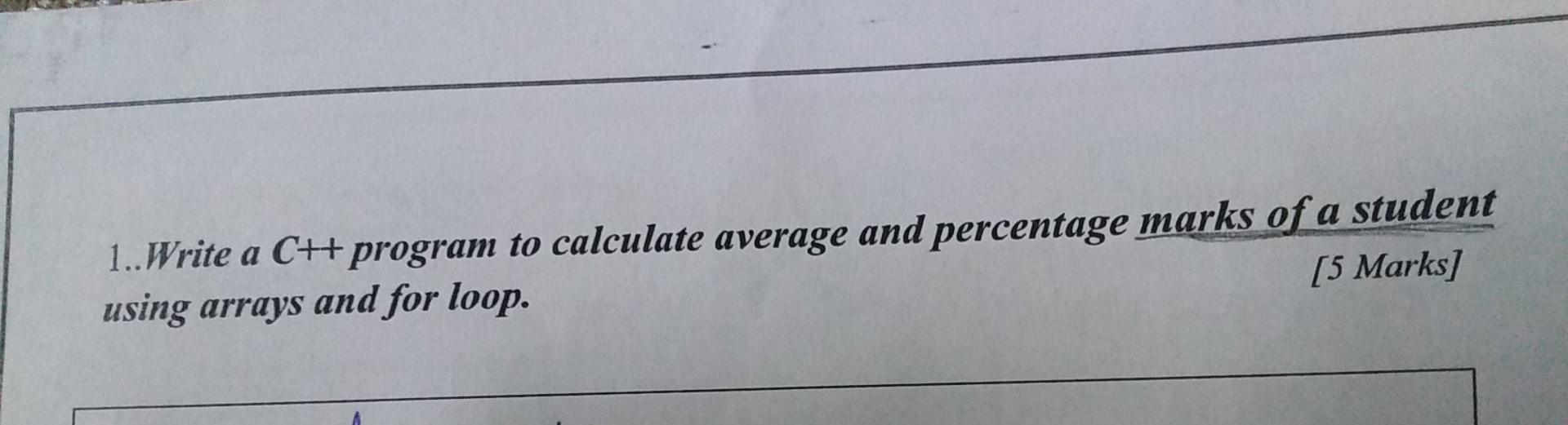 write a program to calculate average of 5 numbers in c