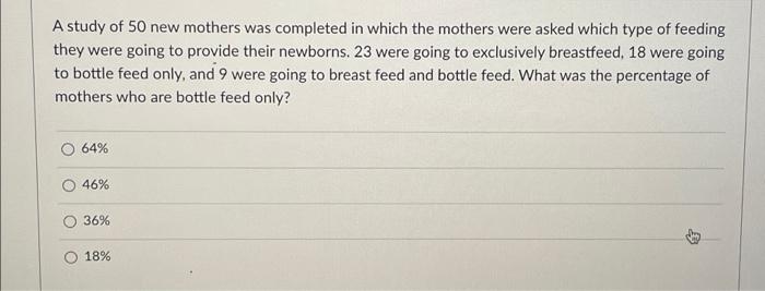 Solved Question 1 1 pts A study was done to find a | Chegg.com