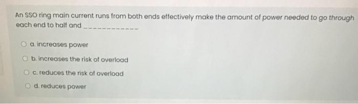 Solved An SSO ring main current runs from both ends | Chegg.com