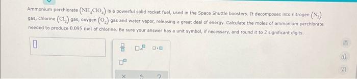 Solved Ammonium perchlorate (NH CIO) is a powerful solid | Chegg.com