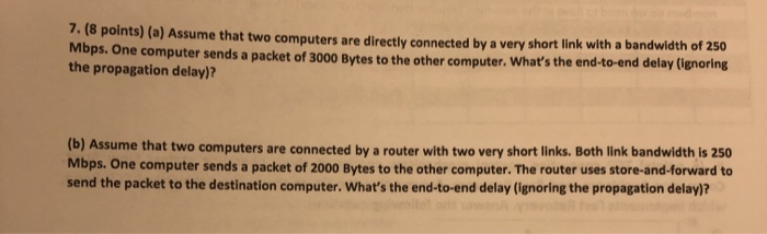 Solved 1.8 Points) (a) Assume That Two Computers Are | Chegg.com