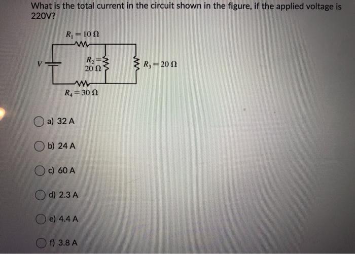 Solved What is the total current in the circuit shown in the | Chegg.com