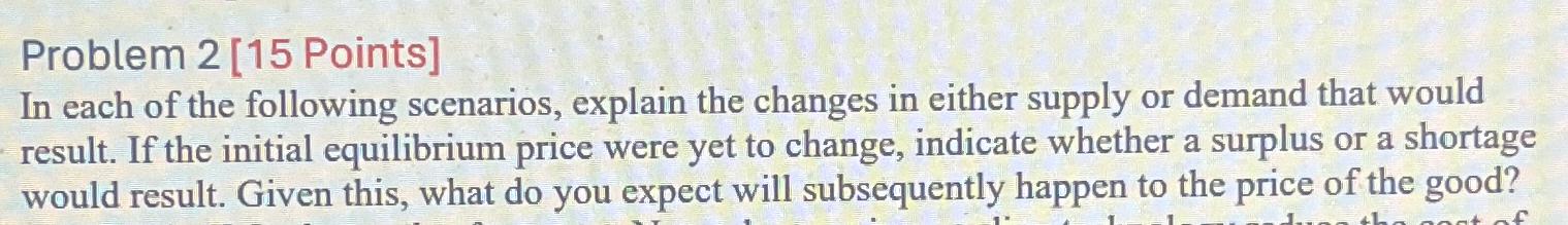 Solved Problem 2 [15 ﻿Points]In each of the following | Chegg.com