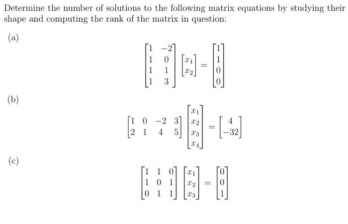 Solved Determine the number of solutions to the following | Chegg.com