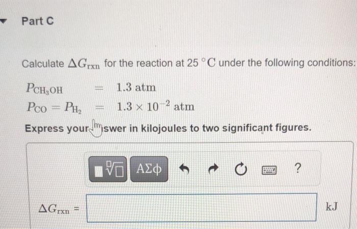 Solved Consider The Following Reaction: CO(g)+2H2( | Chegg.com