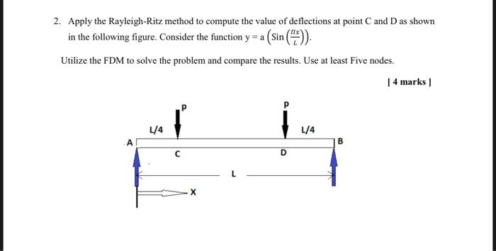 Solved 2. Apply the Rayleigh-Ritz method to compute the | Chegg.com
