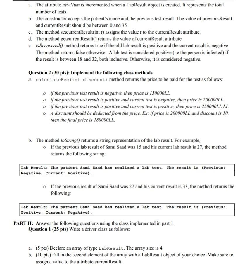 Solved PART I: Given The Following UML Diagram. Answer The | Chegg.com