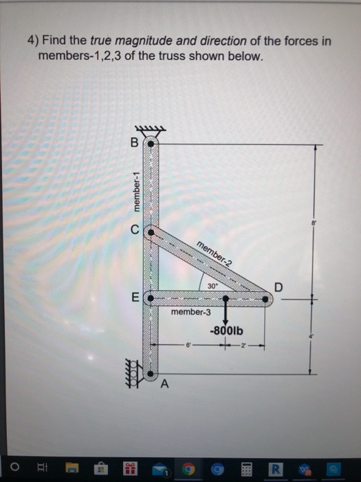 Solved 3) Find force in the member AD(use method of | Chegg.com