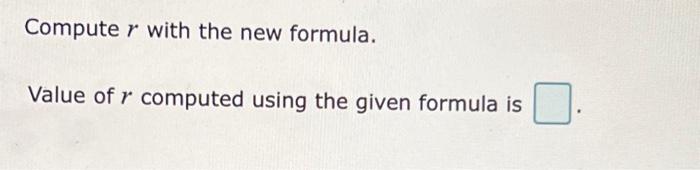 Solved One of the formulas for computing r is | Chegg.com