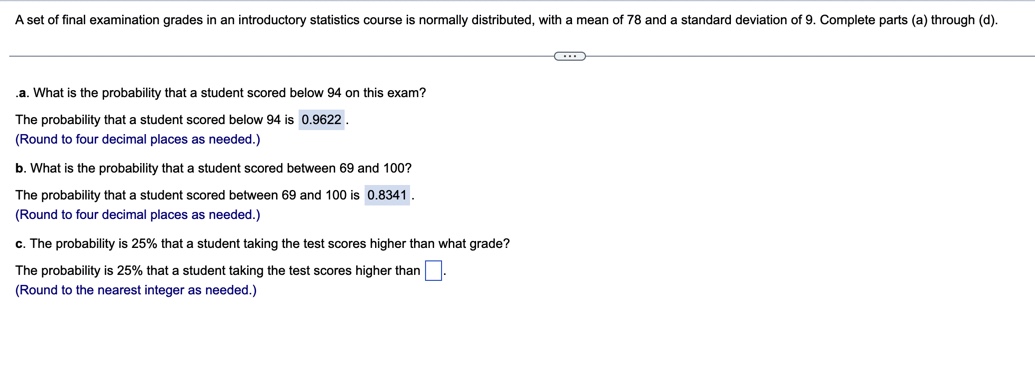 Solved A set of final examination grades in an introductory | Chegg.com