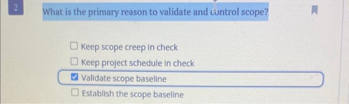 Solved What is the primary reason to validate and control | Chegg.com