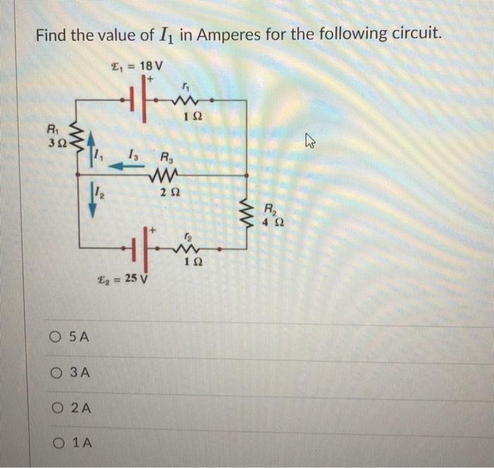 Solved Find The Value Of I; In Amperes For The Following | Chegg.com