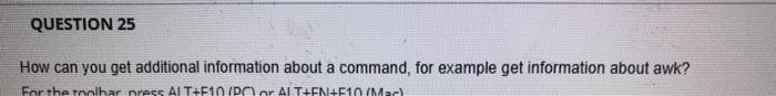 Solved QUESTION 25 How can you get additional information | Chegg.com