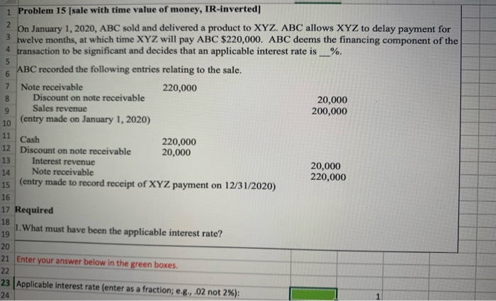 Solved 3 5 8 10 1 Problem 15 (sale with time value of money, | Chegg.com