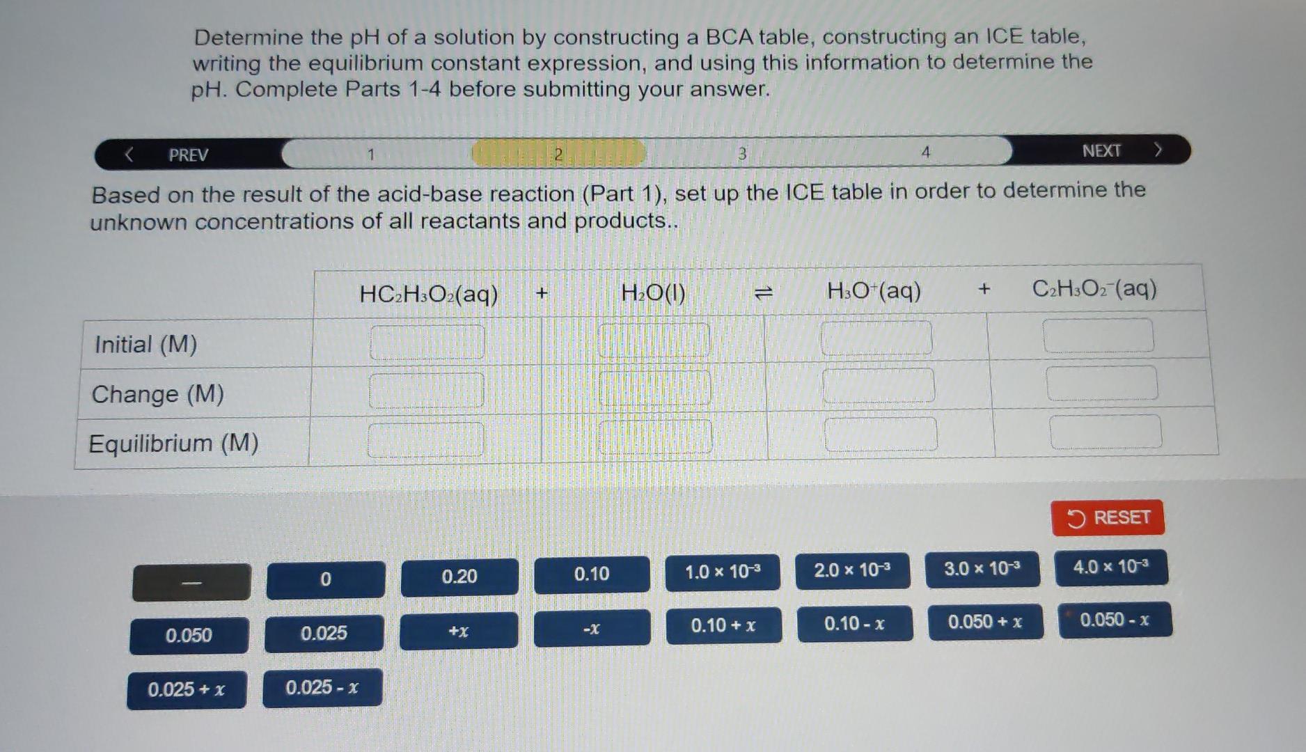 Solved Determine the pH of a solution by constructing a BCA | Chegg.com