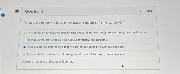 Solved What is the role of the nuclear localization sequence | Chegg.com