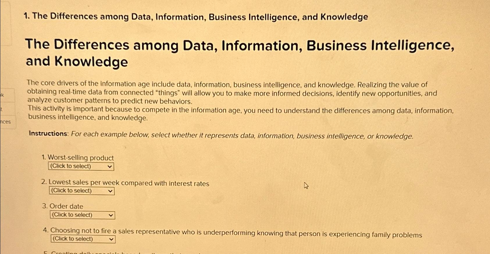 Solved The Differences among Data, Information, Business | Chegg.com