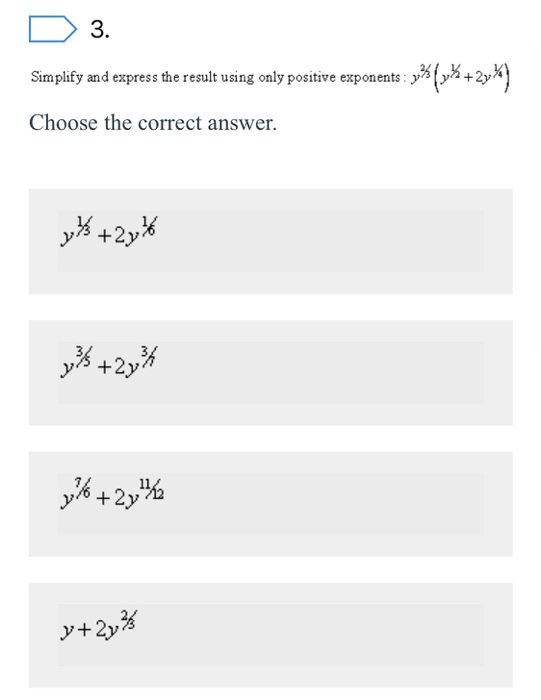 Solved D 1. Rewrite 3(2x) * in radical form. 2 Choose the | Chegg.com