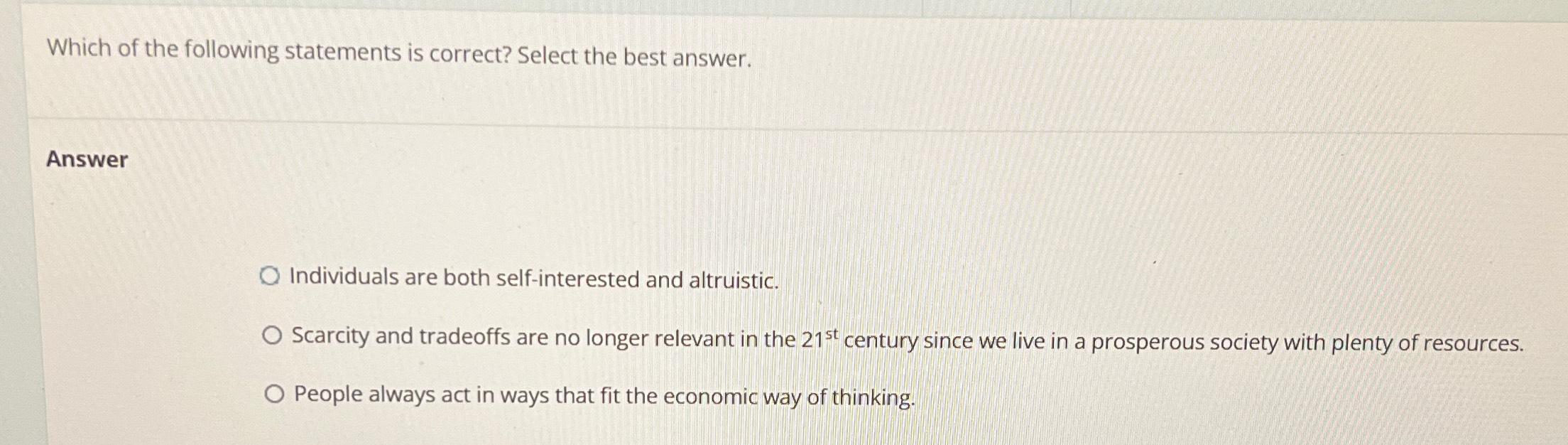 Solved Which Of The Following Statements Is Correct? Select | Chegg.com