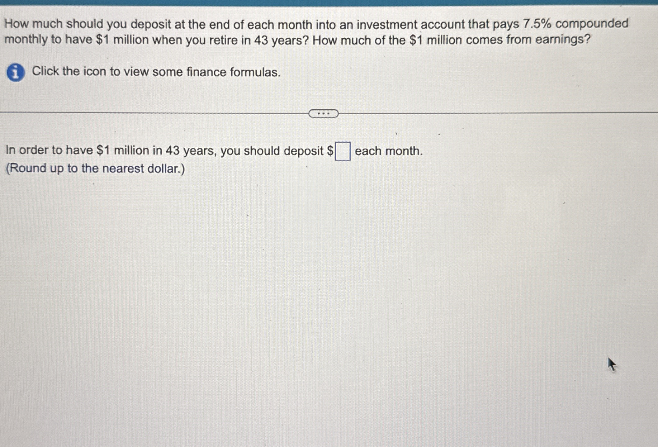Solved How much should you deposit at the end of each month