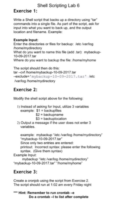Shell Scripting Exercises