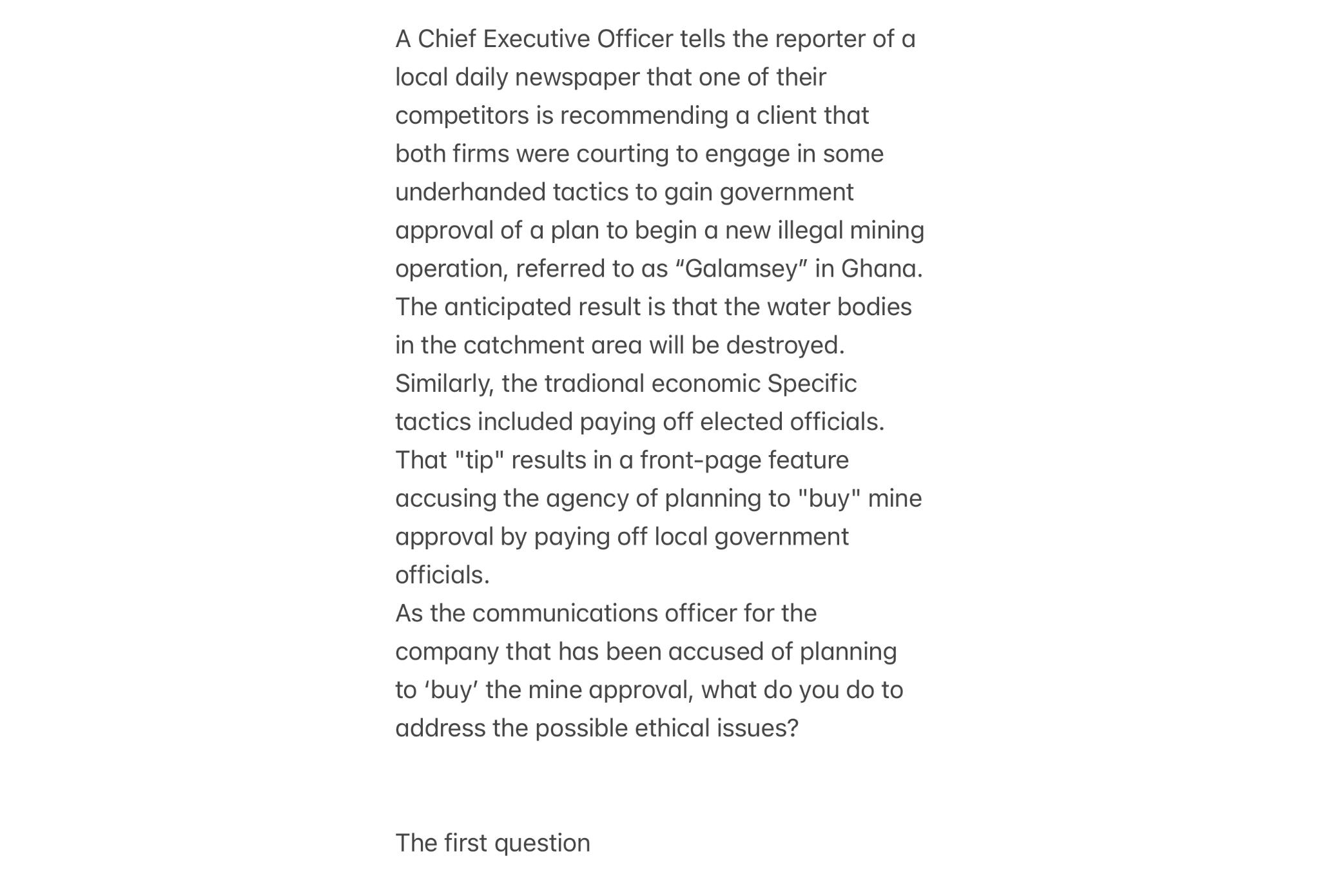 solved-a-chief-executive-officer-tells-the-reporter-of-a-chegg