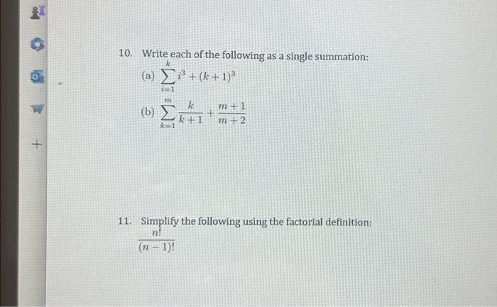 10. Write each of the following as a single | Chegg.com