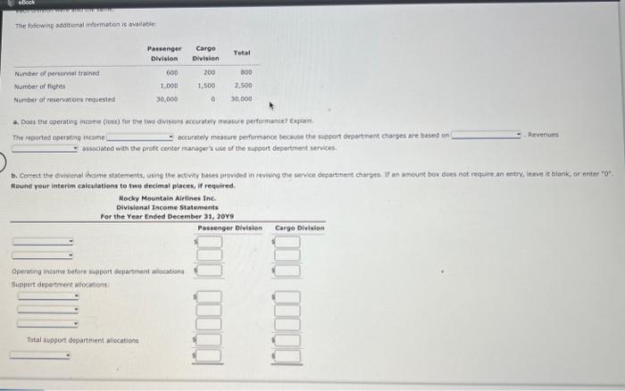 Solved Corrections to Support Department Allocations for a | Chegg.com