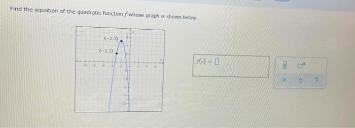 Solved Find the equation of the quadratic function f whose | Chegg.com