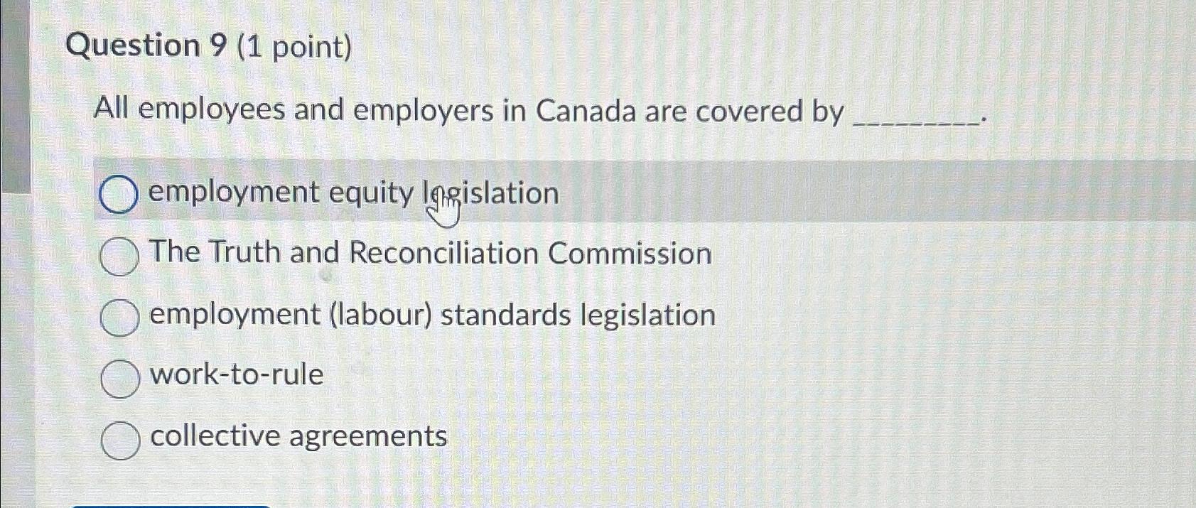 Solved Question 9 (1 ﻿point)All employees and employers in | Chegg.com