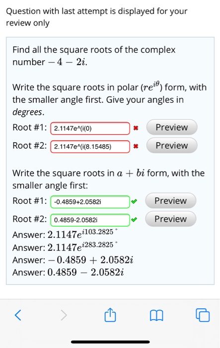 Solved Question with last attempt is displayed for your | Chegg.com