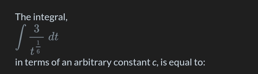 Solved The integral,∫﻿﻿3t16dtin terms of an arbitrary | Chegg.com