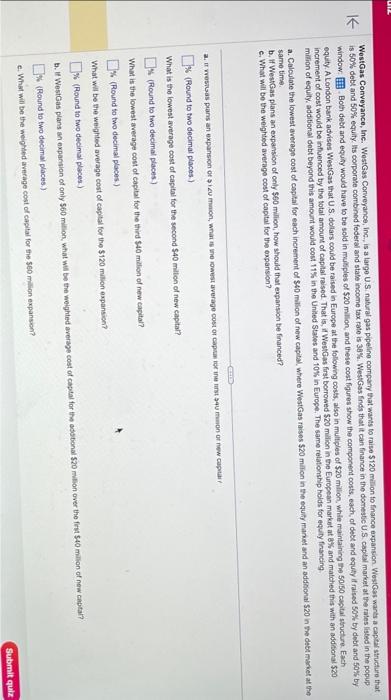 Solved WestGas Conveyance, Inc. WostGas Conveyance, Inc,, is | Chegg.com