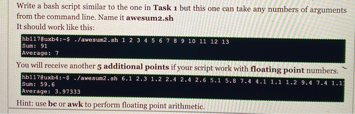 Solved Write a bash script similar to the one in Task 1 but | Chegg.com
