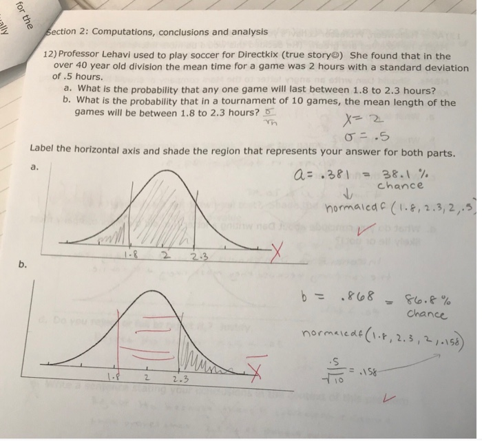 Solved Section 2: Computations, conclusions and analysis 12) | Chegg.com