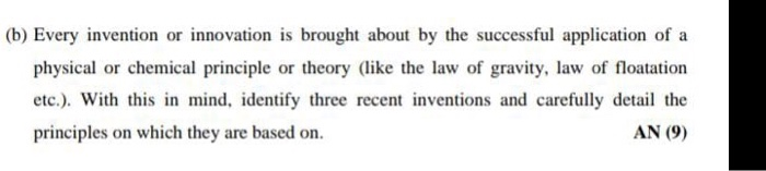 Solved (b) Every Invention Or Innovation Is Brought About By | Chegg.com