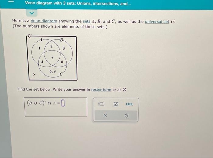 Solved Here Is A Venn Diagram Showing The Sets A,B, And C, | Chegg.com