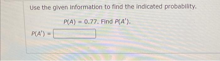 Solved Use the given information to find the indicated | Chegg.com