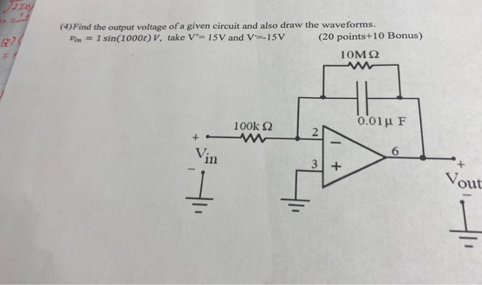 Solved (Find the output voltage of a given circuit and also | Chegg.com
