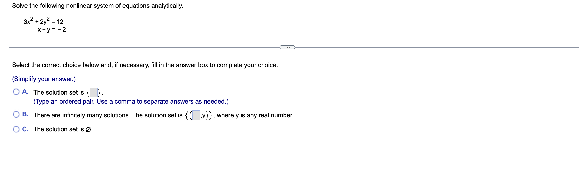Solved Solve the following nonlinear system of equations | Chegg.com