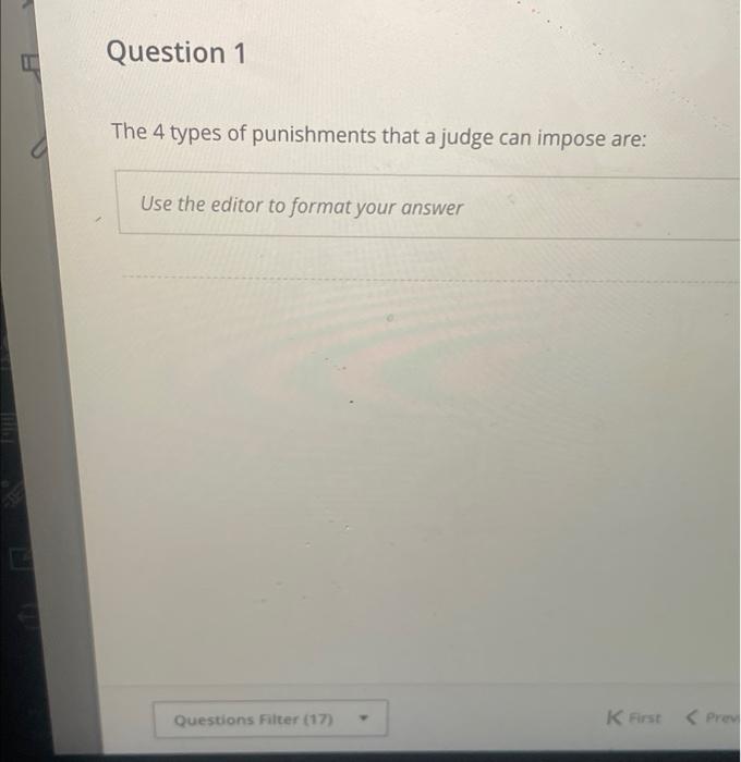 The 4 types of punishments that a judge can impose