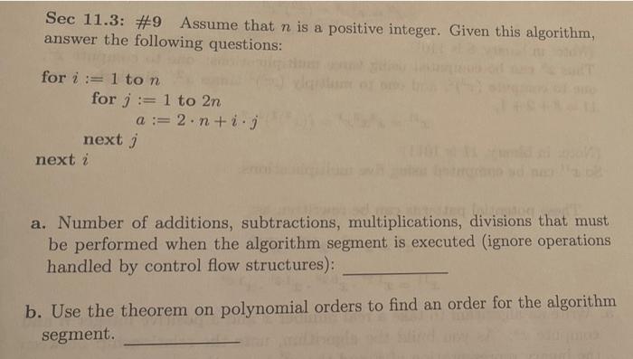 Solved Sec 11.3: #9 Assume that n is a positive integer. | Chegg.com