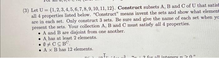 Solved (3) Let U={1,2,3,4,5,6,7,8,9,10,11,12}. Construct | Chegg.com