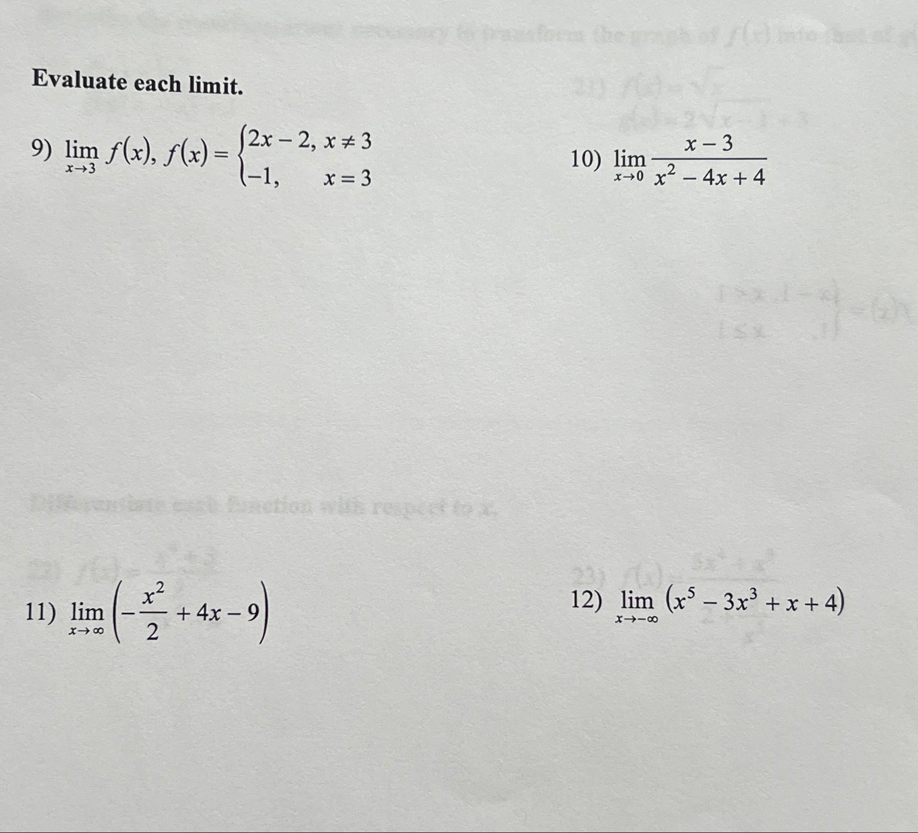 evaluate lim x → 2 3x 2 x 10 x 2 4