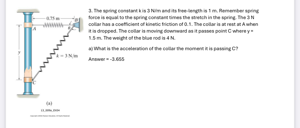 Solved The spring constant k ﻿is 3Nm ﻿and its free-length is | Chegg.com